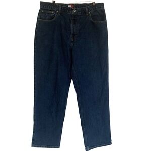 Tommy Hilfiger Mens Jeans 36 34 Dark Wash Straight‎ Leg Denim 100% Cotton